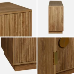 sweeek Credenza esotica effetto legno di mango a 4 ante, 160cm