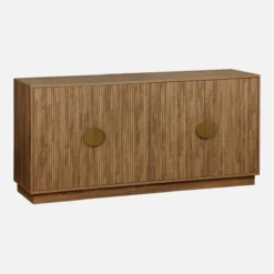 sweeek Credenza esotica effetto legno di mango a 4 ante, 160cm