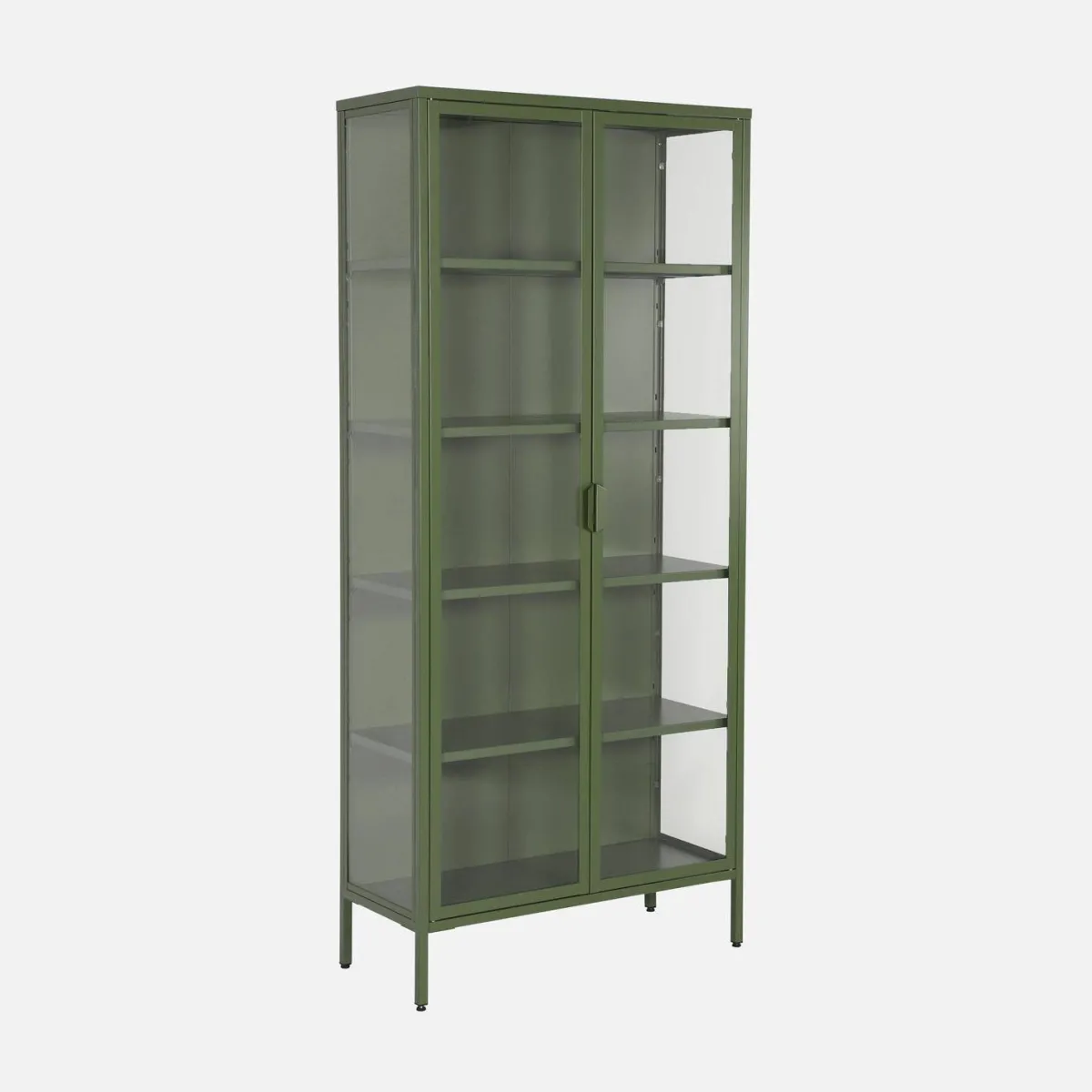 sweeek Credenza in acciaio e vetro temperato 2 porte, 180cm
