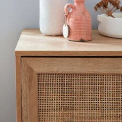 Credenza in cannage, 1 anta, 80cm
