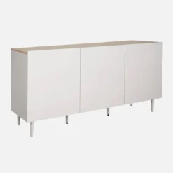 sweeek Credenza in metallo e decorazione in legno 3 ante, 150cm