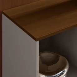 sweeek Credenza in metallo e decorazione in legno 1 anta, 80cm