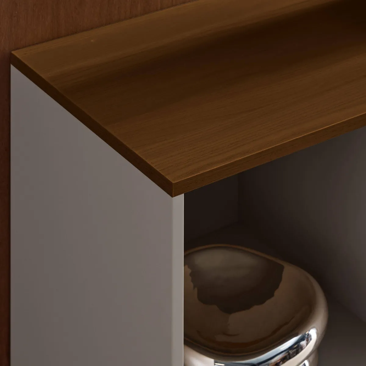 sweeek Credenza in metallo e decorazione in legno 1 anta, 80cm
