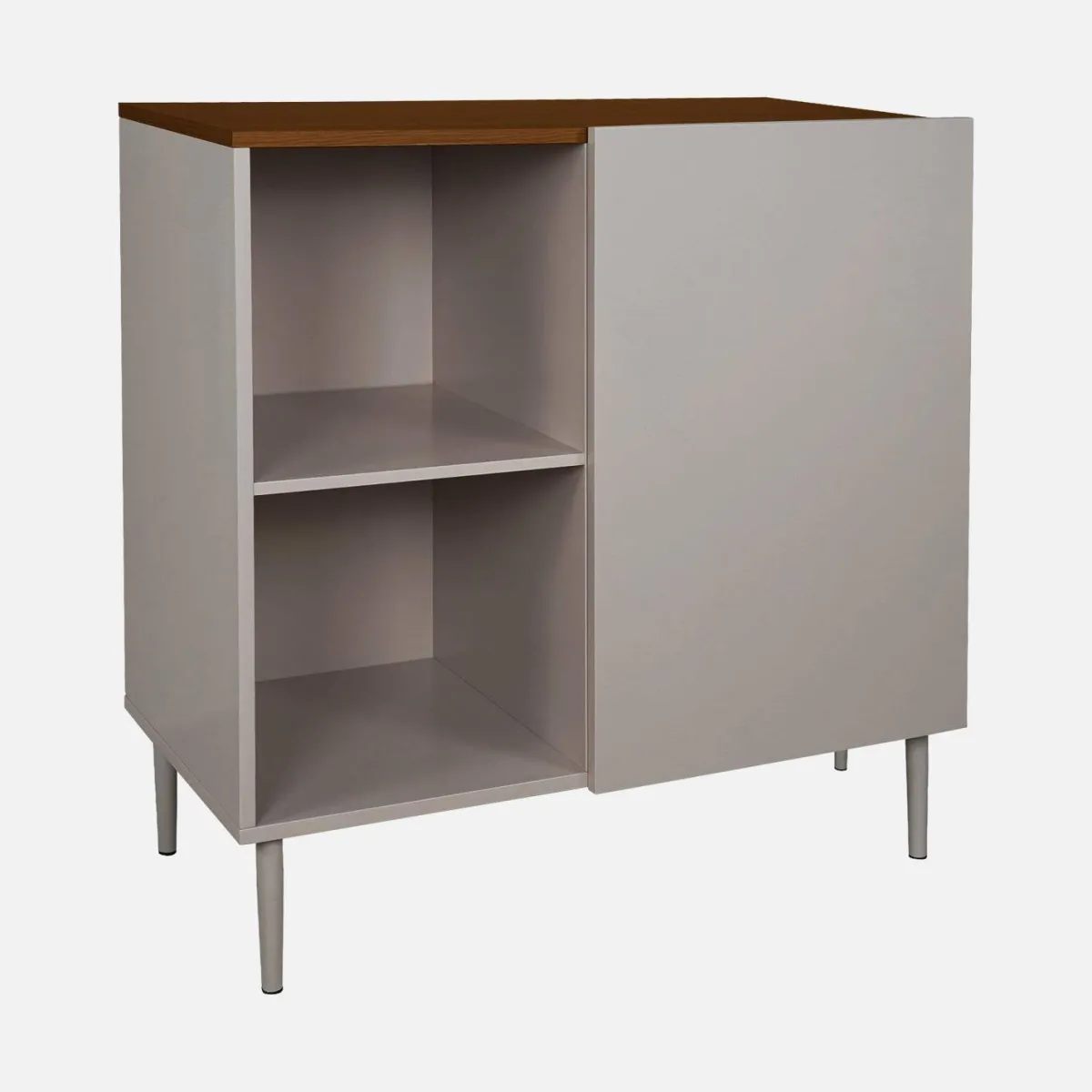 sweeek Credenza in metallo e decorazione in legno 1 anta, 80cm