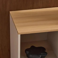Credenza in metallo e decorazione in legno 1 anta, 80cm