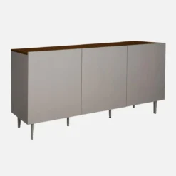 Credenza in metallo e decorazione in legno 3 ante, 150cm