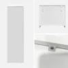 sweeek Credenza organica a 4 scomparti effetto legno bianco, 90cm