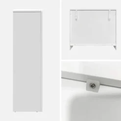 sweeek Credenza organica a 4 scomparti effetto legno bianco, 90cm
