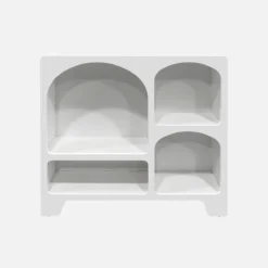 sweeek Credenza organica a 4 scomparti effetto legno bianco, 90cm