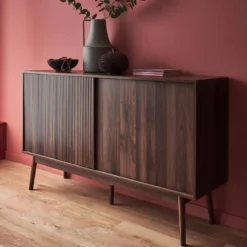 sweeek Credenza scandinava a 2 ante effetto legno, 150cm