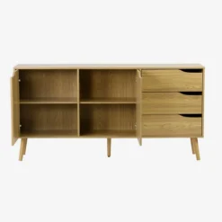 sweeek Credenza scandinava a 2 ante effetto legno di noce, 160cm