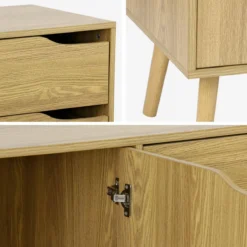 sweeek Credenza scandinava a 2 ante effetto legno di noce, 160cm