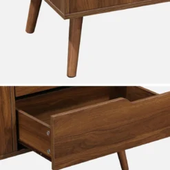 Credenza scandinava a 2 ante effetto legno di noce, 160cm