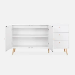 sweeek Credenza scandinava a 2 ante in canna, 150cm