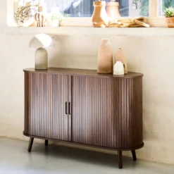 sweeek Credenza scandinava a 2 ante scorrevoli, 120cm
