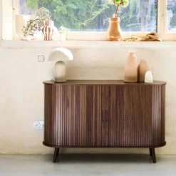 sweeek Credenza scandinava a 2 ante scorrevoli, 120cm