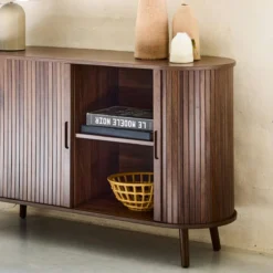 sweeek Credenza scandinava a 2 ante scorrevoli, 120cm