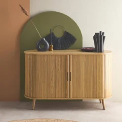 Credenza scandinava a 2 ante scorrevoli, 120cm