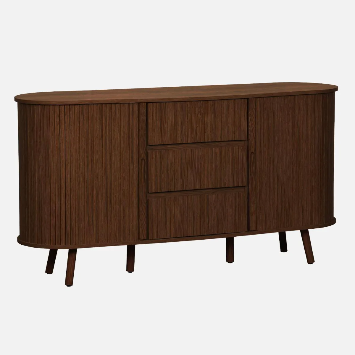 sweeek Credenza scandinava effetto legno scanalato 2 ante scorrevoli, 150cm