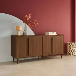 Credenza vintage effetto legno 4 ante, 160cm