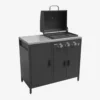 sweeek Cucina da esterno 3 moduli con barbecue a gas 3 bruciatori su piedi, termometro