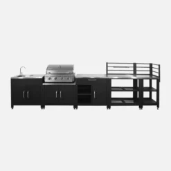 sweeek Cucina esterna 5 moduli con barbecue a gas 4 bruciatori