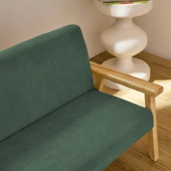 sweeek Divanetto per bambini in velluto a coste e legno di gomma, 2 posti