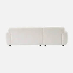 Divano angolare in tessuto bouclé, 3 posti
