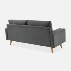 Divano in stile scandinavo in tessuto semplice, 3 posti