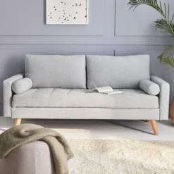 sweeek Divano in stile scandinavo in tessuto semplice, 3 posti