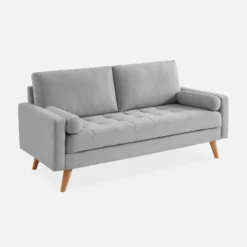 sweeek Divano in stile scandinavo in tessuto semplice, 3 posti