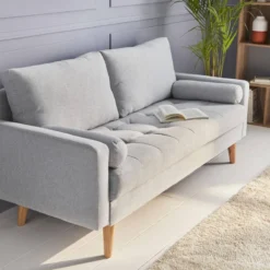 sweeek Divano in stile scandinavo in tessuto semplice, 3 posti