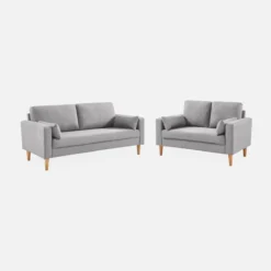 sweeek Divano in tessuto con gambe in legno, 2 posti