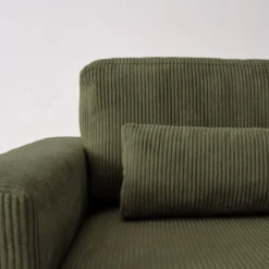 Divano letto angolare reversibile con contenitore in velluto a coste, da 3 a 5 posti