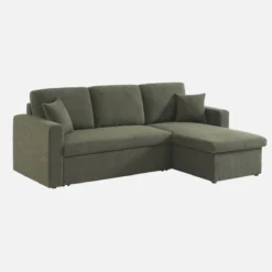 sweeek Divano letto angolare reversibile in bouclé, 3 posti