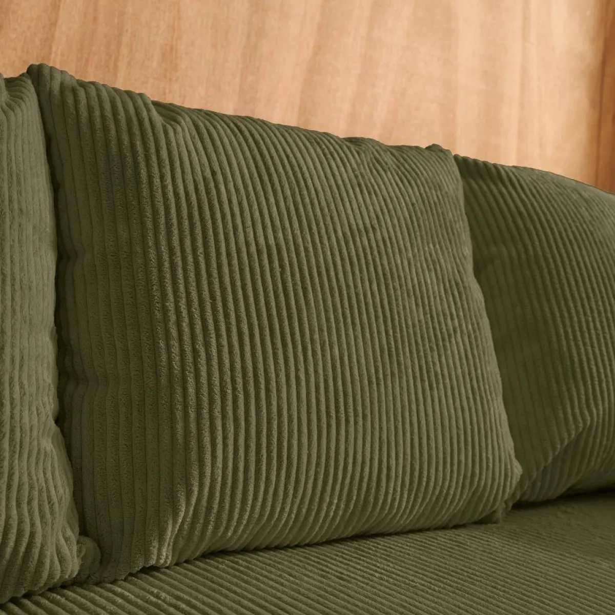 sweeek Divano letto angolare reversibile in velluto a coste, 3 posti