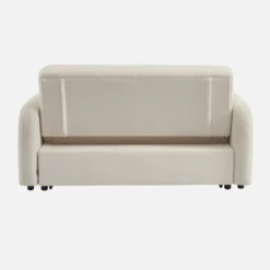 sweeek Divano letto arrotondato in tessuto bouclé, 2 posti