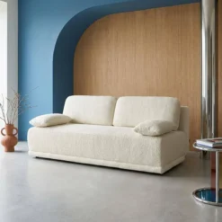 sweeek Divano letto bouclé, 3 posti