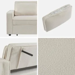 sweeek Divano letto bouclé, 2 posti