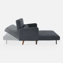 sweeek Divano letto clic-clac in tessuto con gambe in legno, 2 posti