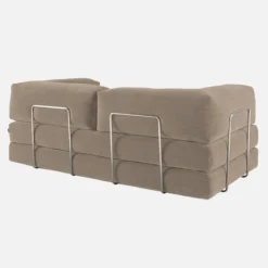 sweeek Divano letto futon in velluto a coste e struttura cromata