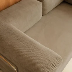 sweeek Divano letto futon in velluto a coste e struttura cromata