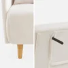 sweeek Divano letto in bouclé con gambe in legno, 2 posti
