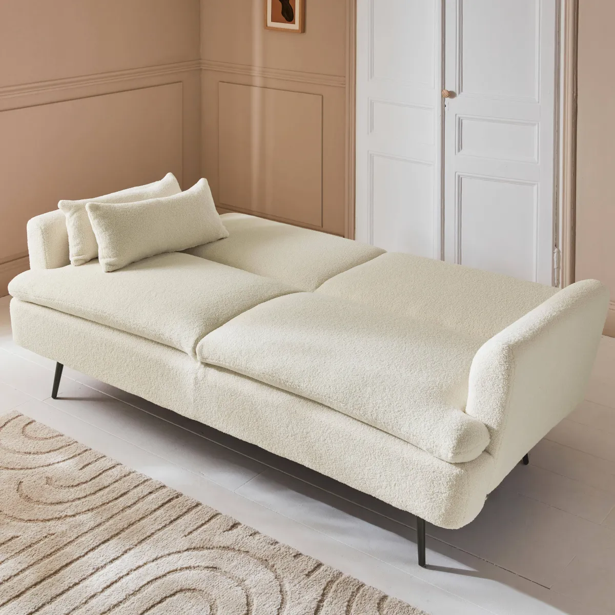 sweeek Divano letto in bouclé, 2–3 posti