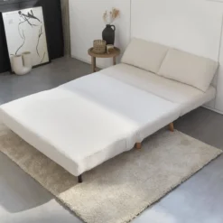 sweeek Divano letto in tessuto bouclé, 2 posti