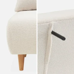 sweeek Divano letto in tessuto bouclé, 2 posti