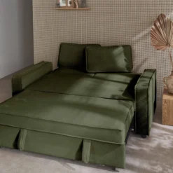 sweeek Divano letto in velluto a coste, 2 posti