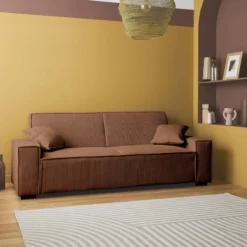 sweeek Divano letto in velluto a coste, 3 posti
