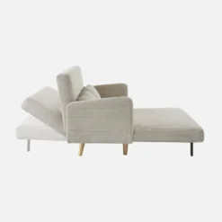 sweeek Divano letto in velluto a coste con gambe in legno, 2 posti