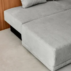 sweeek Divano letto in velluto a coste, 3 posti